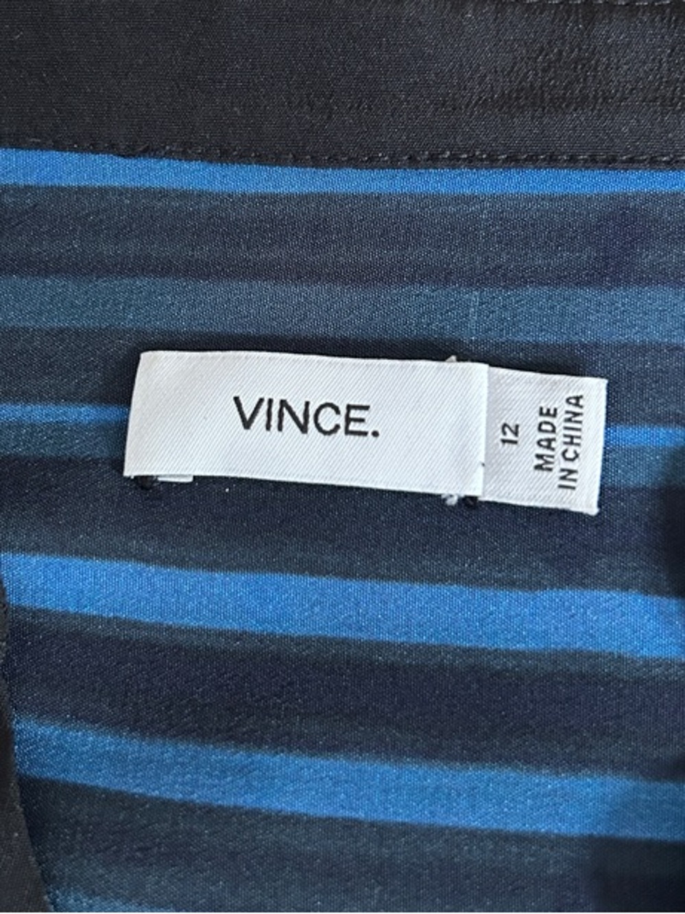 Vince Silk Blue and White Striped Tie-Dye Tunic - Picture 5 of 5